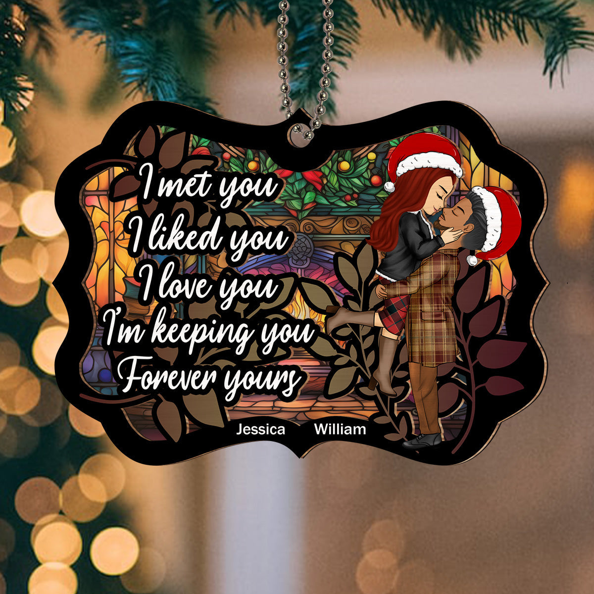 Meet And Love- Personalized Custom Suncatcher Ornament