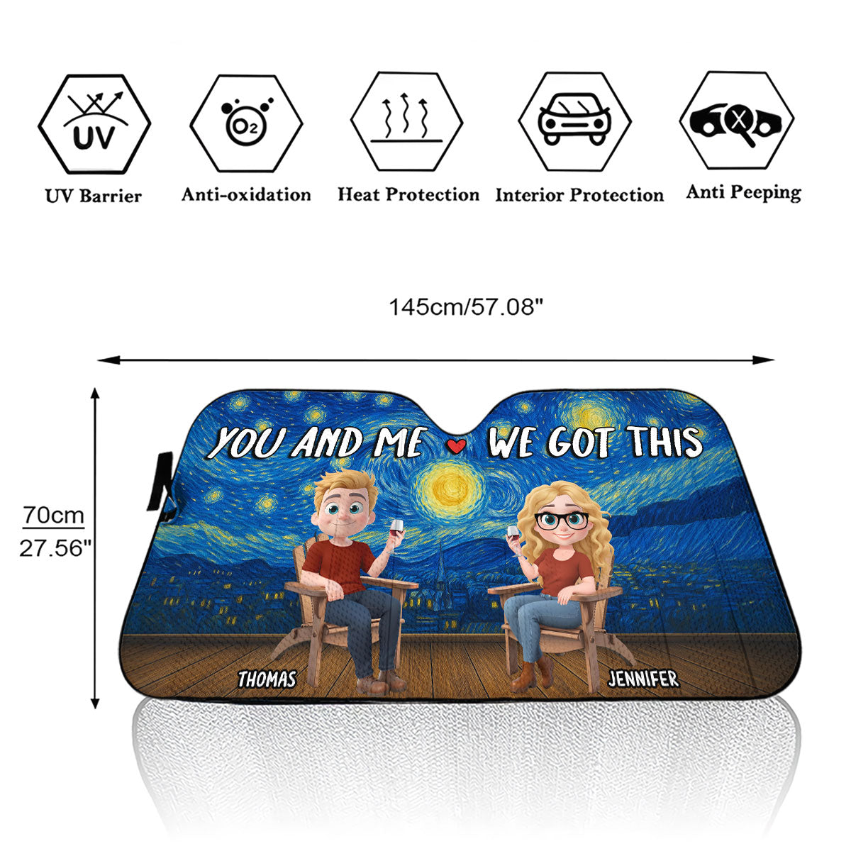 Whimsical Sky - Personalized Custom Car Sunshade