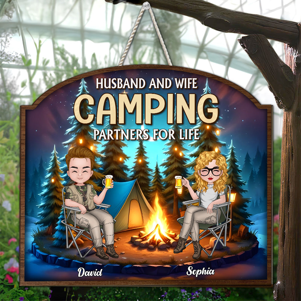 Partners For Life Camping - Personalized Custom Wood Sign