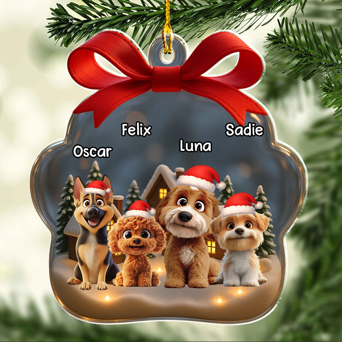 Paw In Snow - Personalized Custom Acrylic Ornament