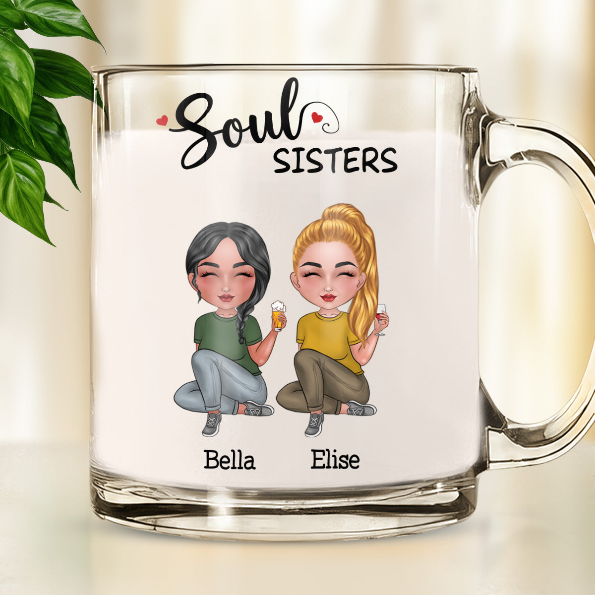 Soul Sisters - Personalized Custom Glass Mug