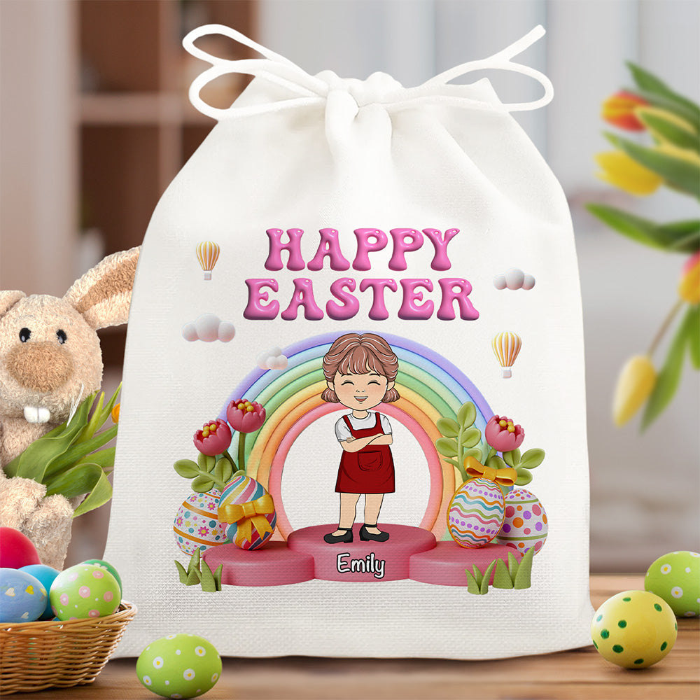 Happy Easter Rainbow - Personalized Custom Favor Bag