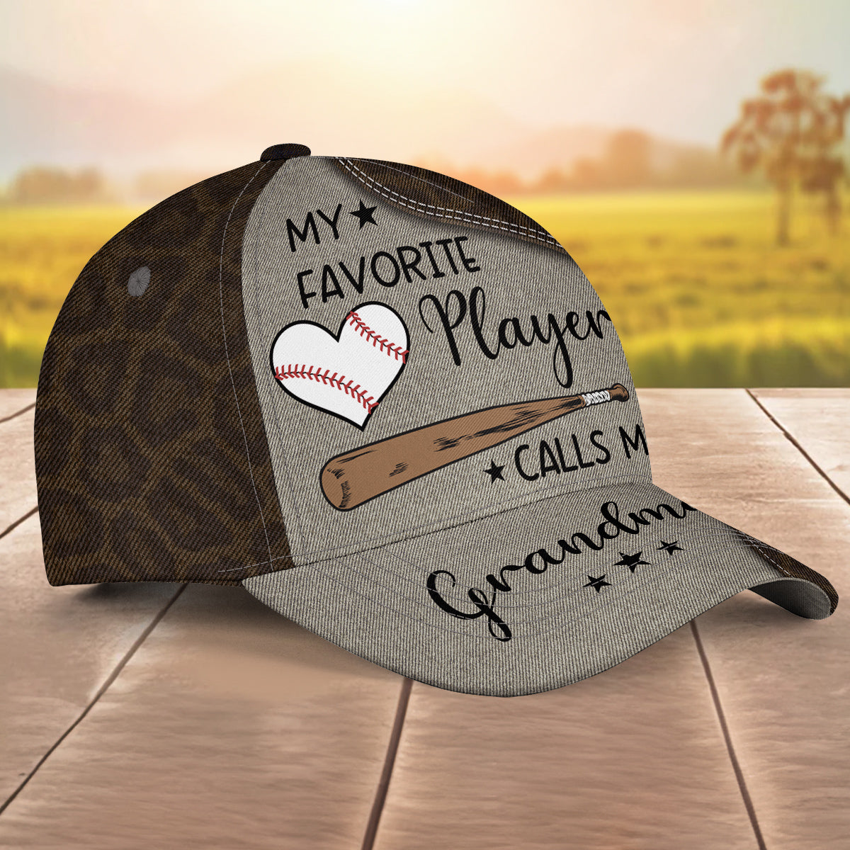 He Scores And Grandma Goes Wild - Personalized Custom Classic Cap
