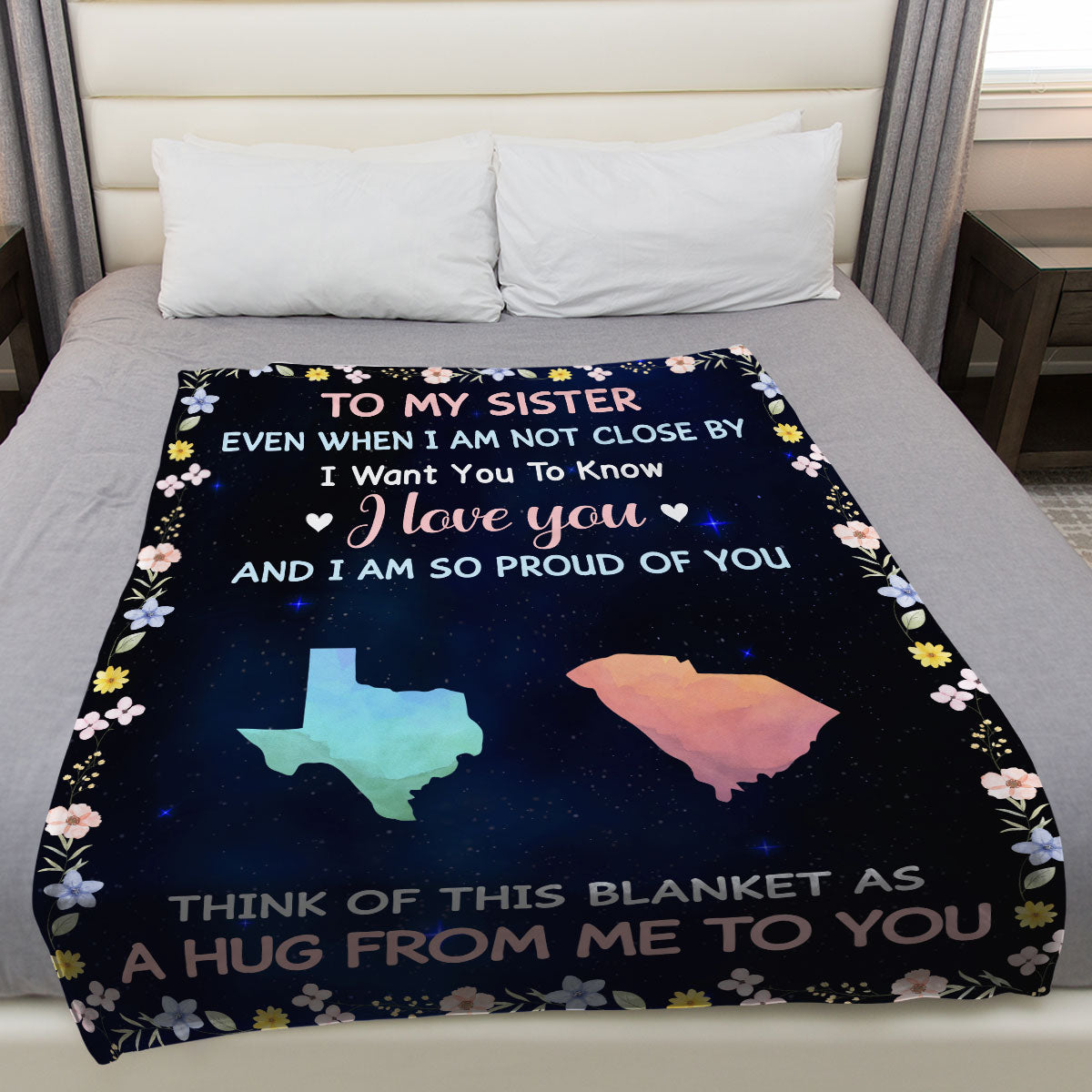 A Hug From Me To You - Personalized Custom Fleece Blanket