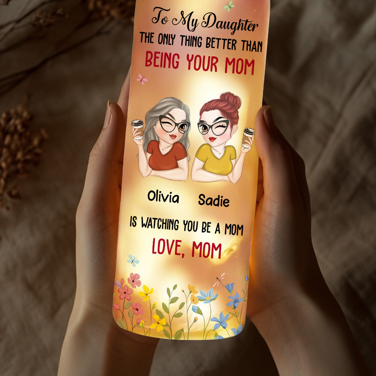 To My Daughter - Personalized Custom Bottle Lamp
