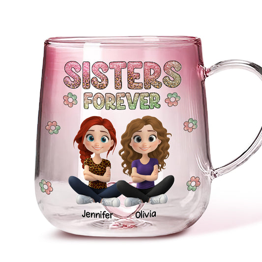 Always My Bestfriend - Personalized Custom Pink Gradient Glass Mug