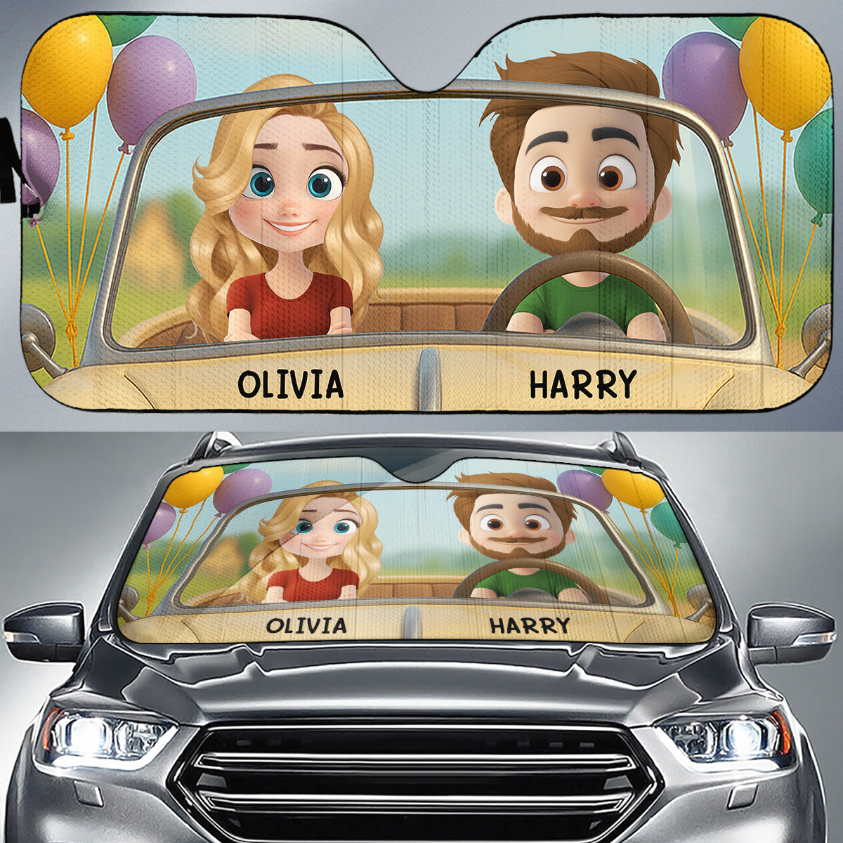 Forever Ride Together - Personalized Custom Car Sunshade