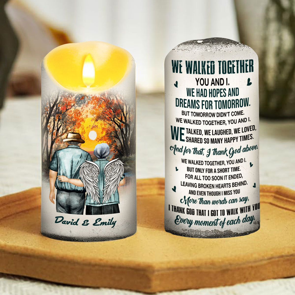 We Walked Together You And I - Personalized Custom LED Candle