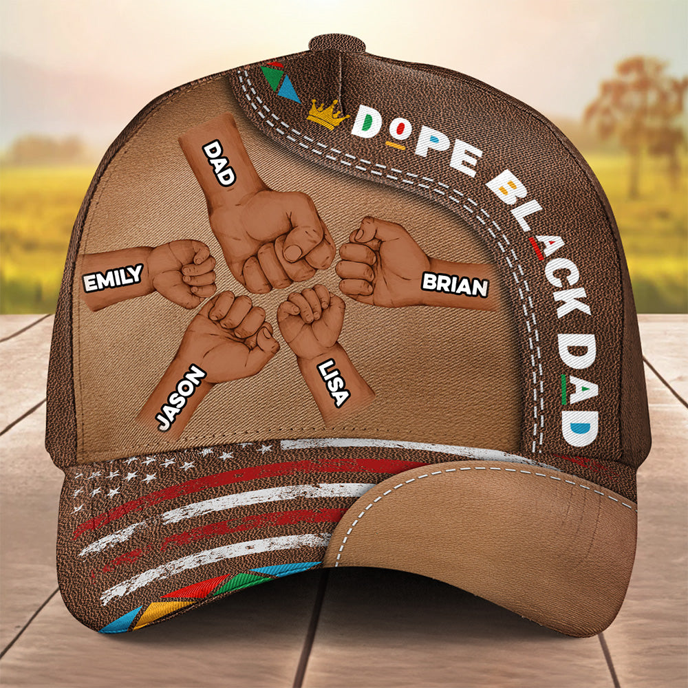 Dope Black Dad - Personalized Custom Classic Cap