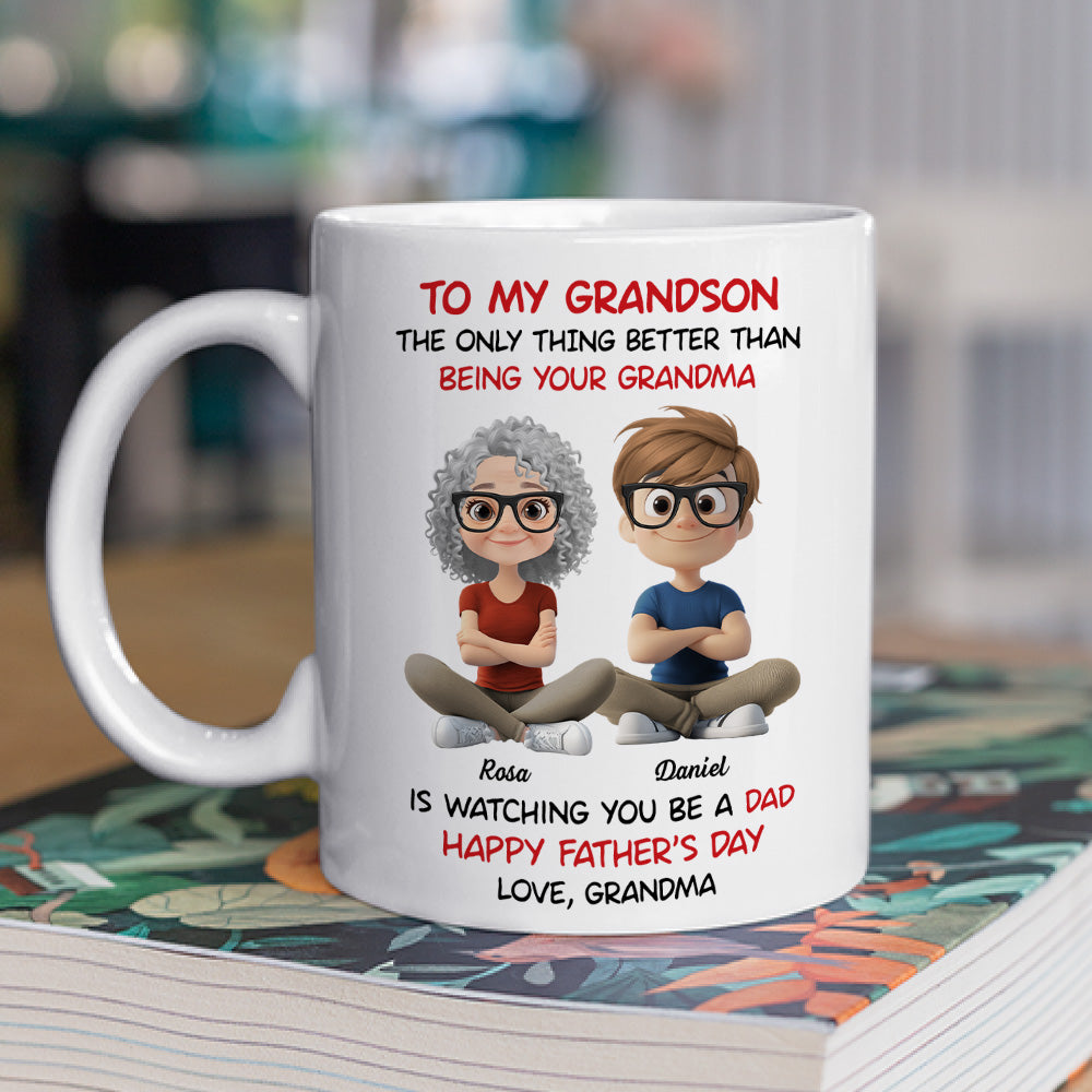 To My Grandson Cartoonize - Personalized Custom Coffee Mug