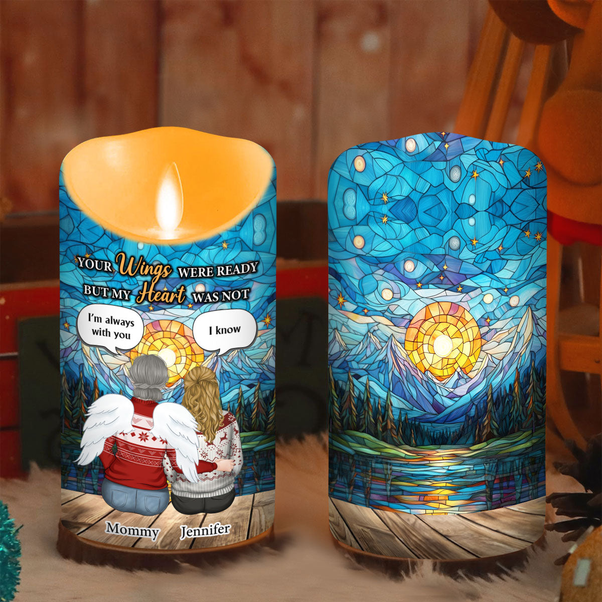 Your Wings Were Ready But My Heart Was Not - Personalized Custom LED Candle