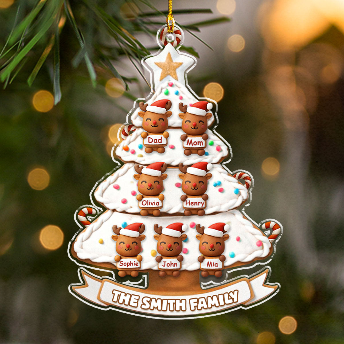 Sweet Family Christmas Tree - Personalized Custom Acrylic Ornament