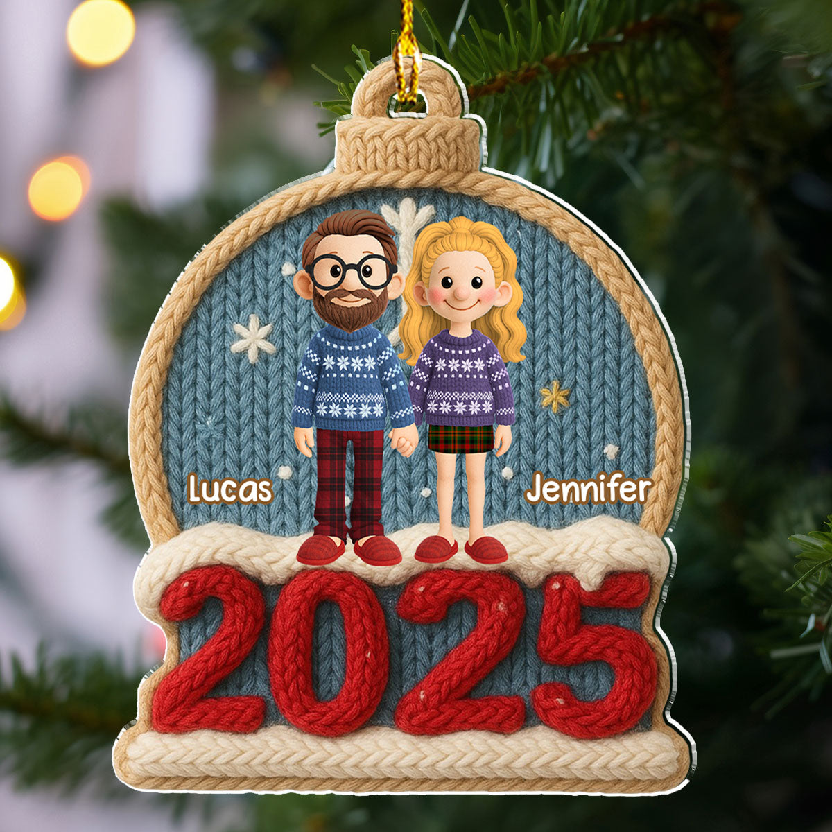 Cozy Couple Christmas - Personalized Custom Acrylic Ornament