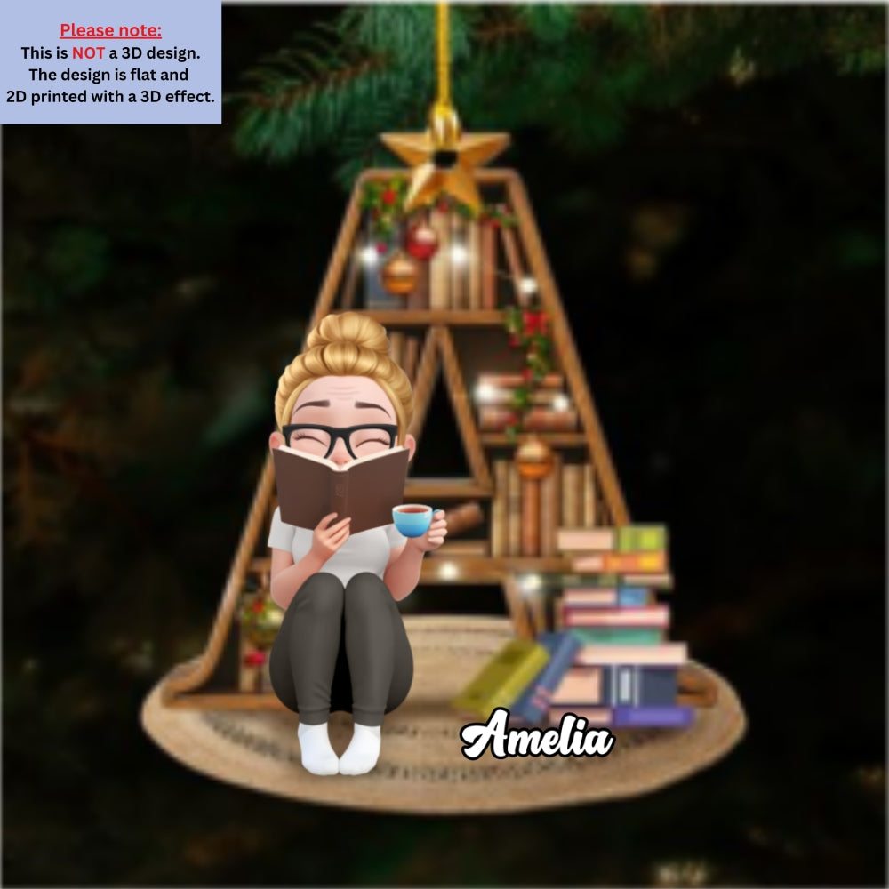 I Am A Bookaholic - Personalized Custom 3D Effect Wood Ornament