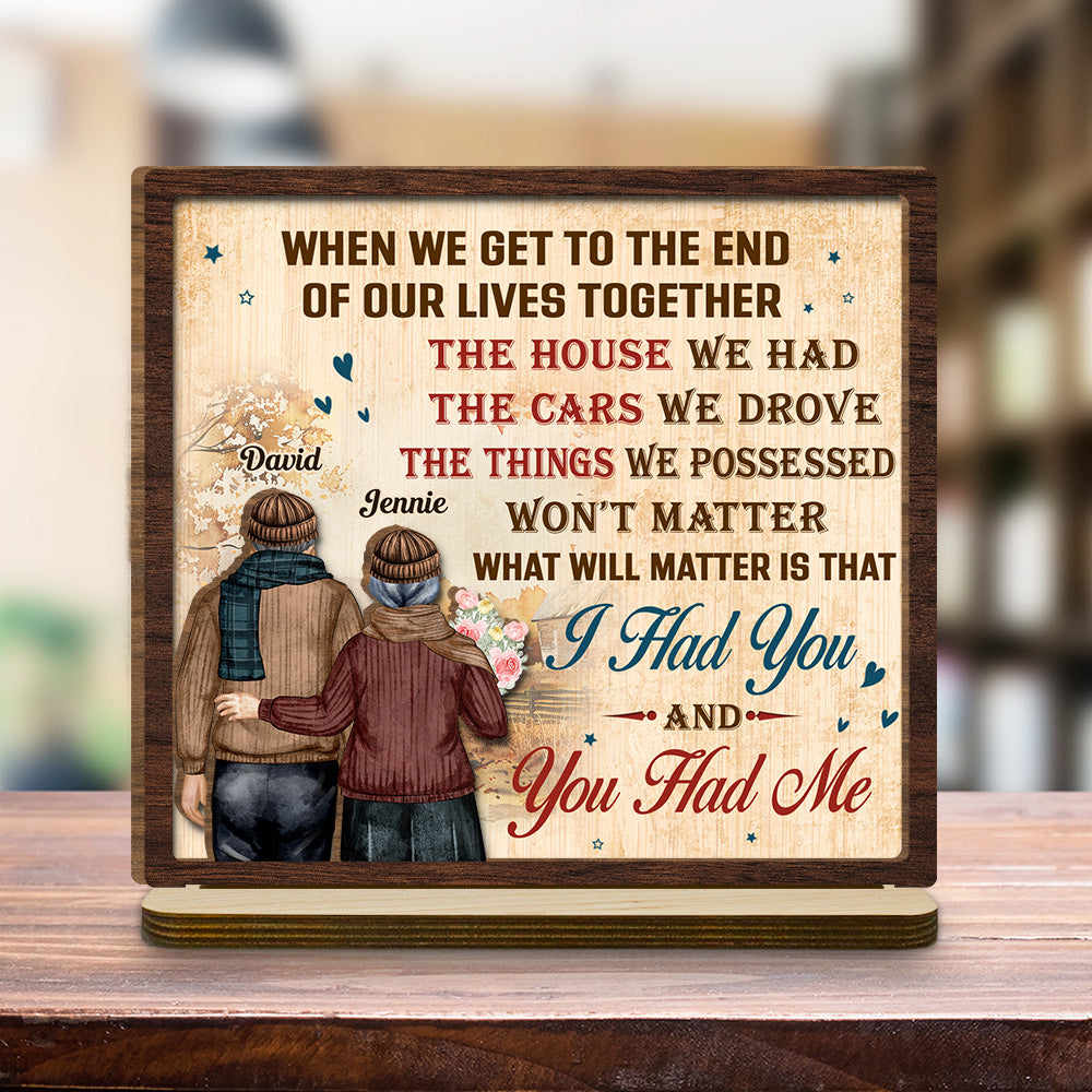 You Had Me - Personalized Custom 2-Layer Wood Plaque With Flat Base
