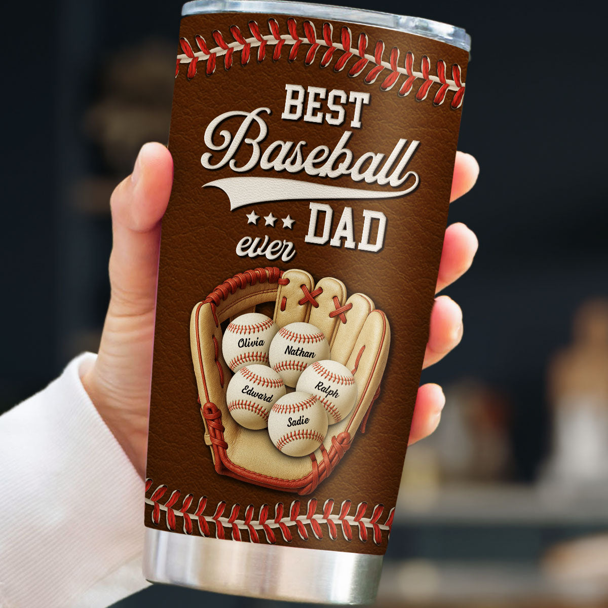 Best Baseball Dad Ever - Personalized Custom Tumbler