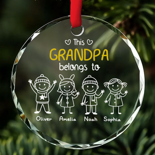 Cherished By His Little Reindeer - Personalized Custom Glass Ornament