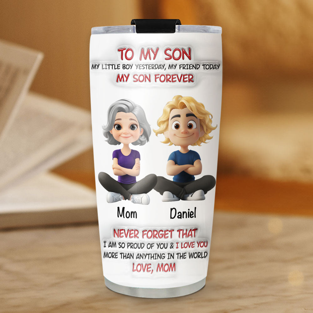 Mommy And Son Forever - Personalized Custom 3D Inflated Effect Tumbler