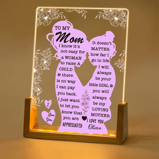 To My Mom - Personalized Custom Plaque With Walnut Base