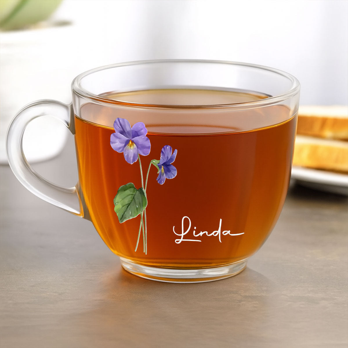 Friends Are Flowers That Never Fade - Personalized Custom Glass Tea Cup