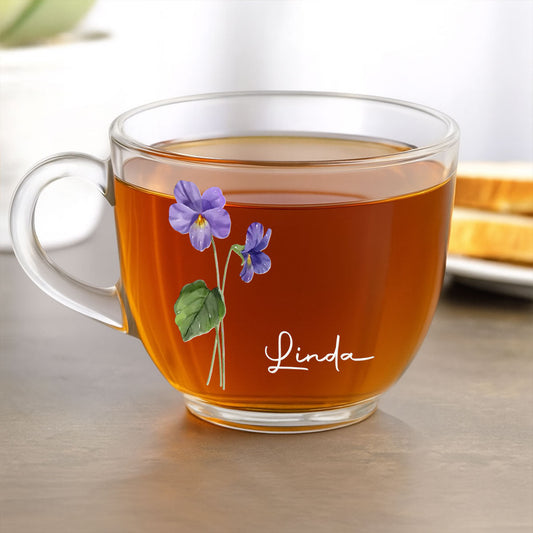 Friends Are Flowers That Never Fade - Personalized Custom Glass Tea Cup