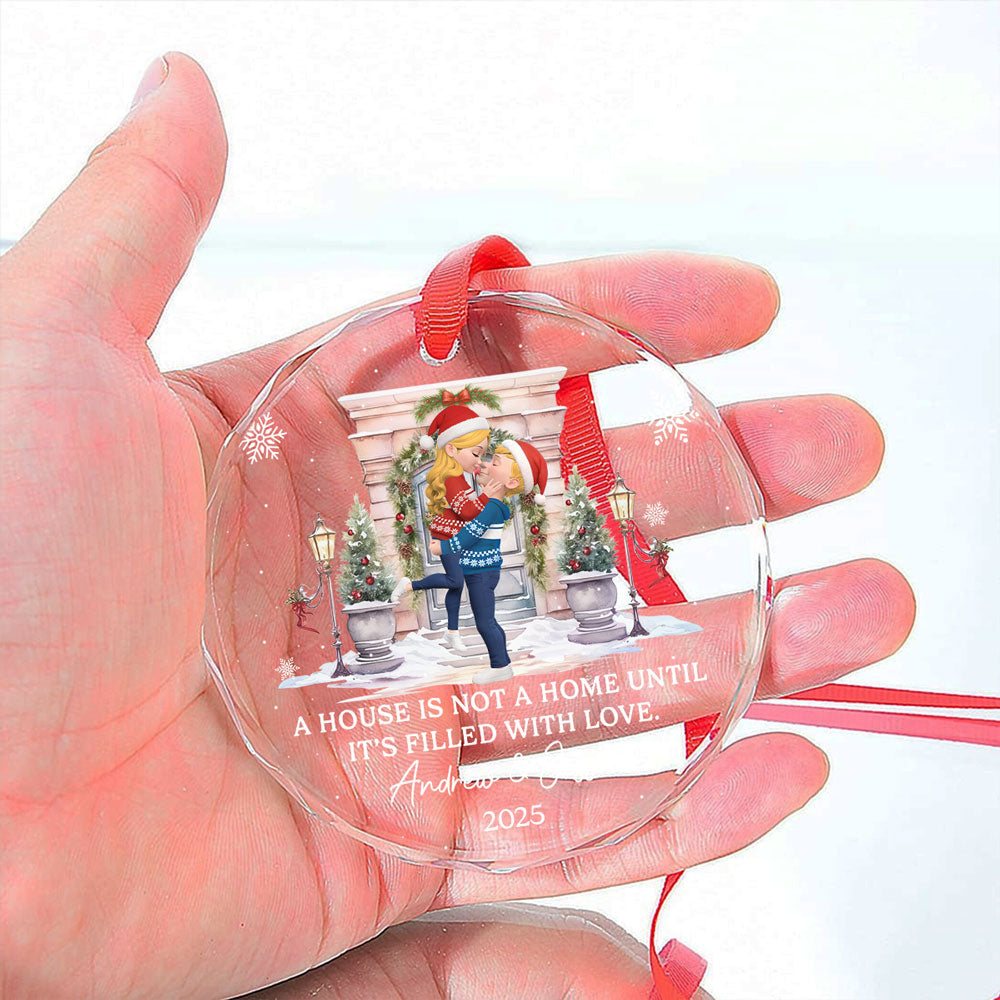 Together We Make A Home - Personalized Custom Glass Ornament