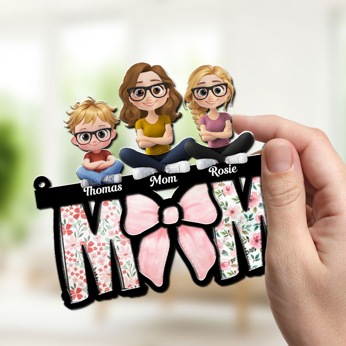 Mom Put A Bow On It - Personalized Custom Suncatcher