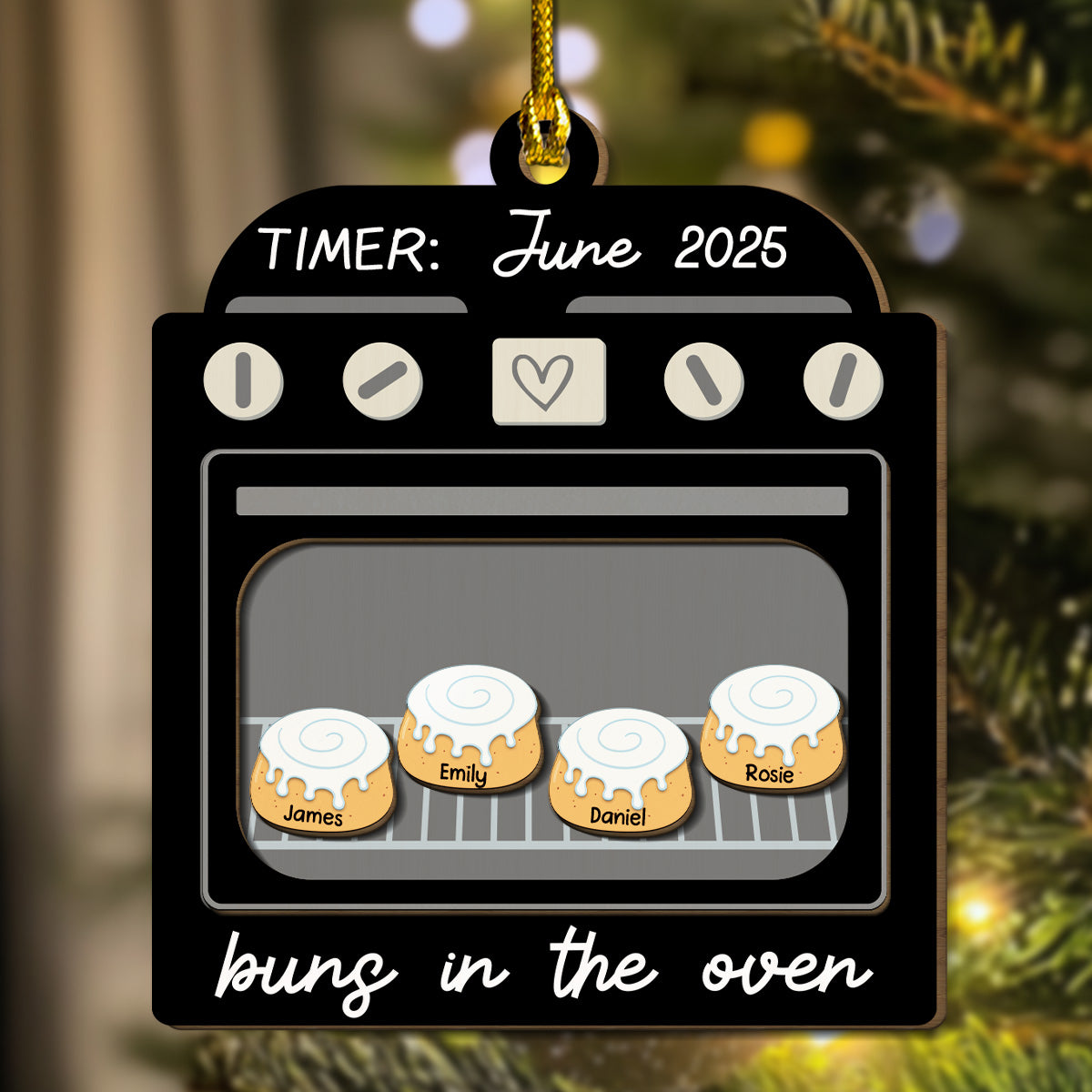 Bun In The Oven - Personalized Custom Freeshape 2-Layered Wood Ornament