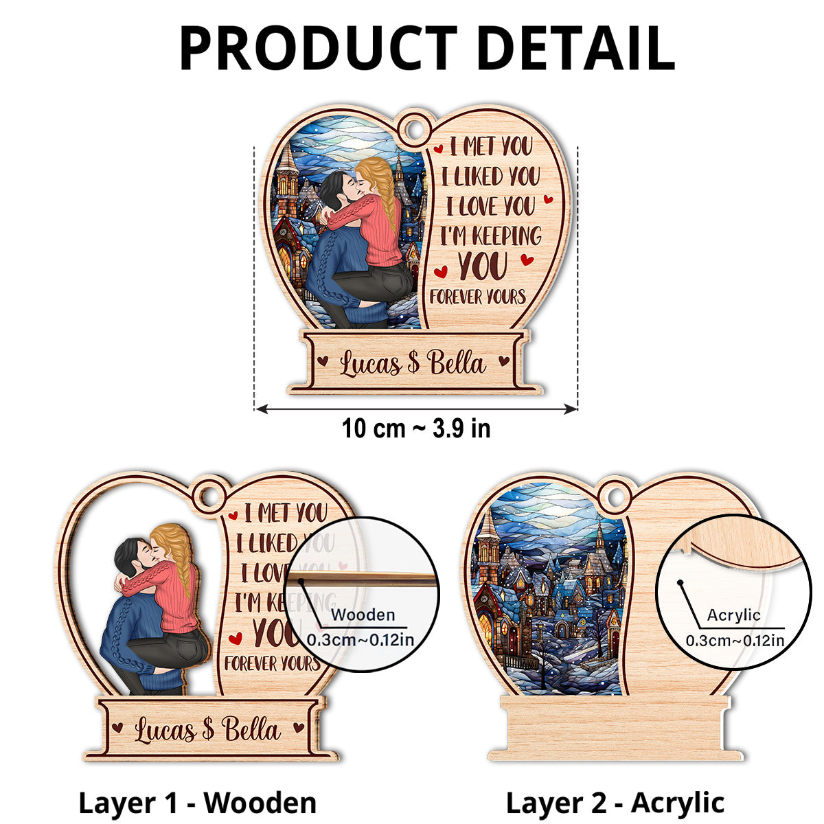 I Liked You I Love You I'm Keeping You Forever Yours - Personalized Custom Suncatcher Ornament