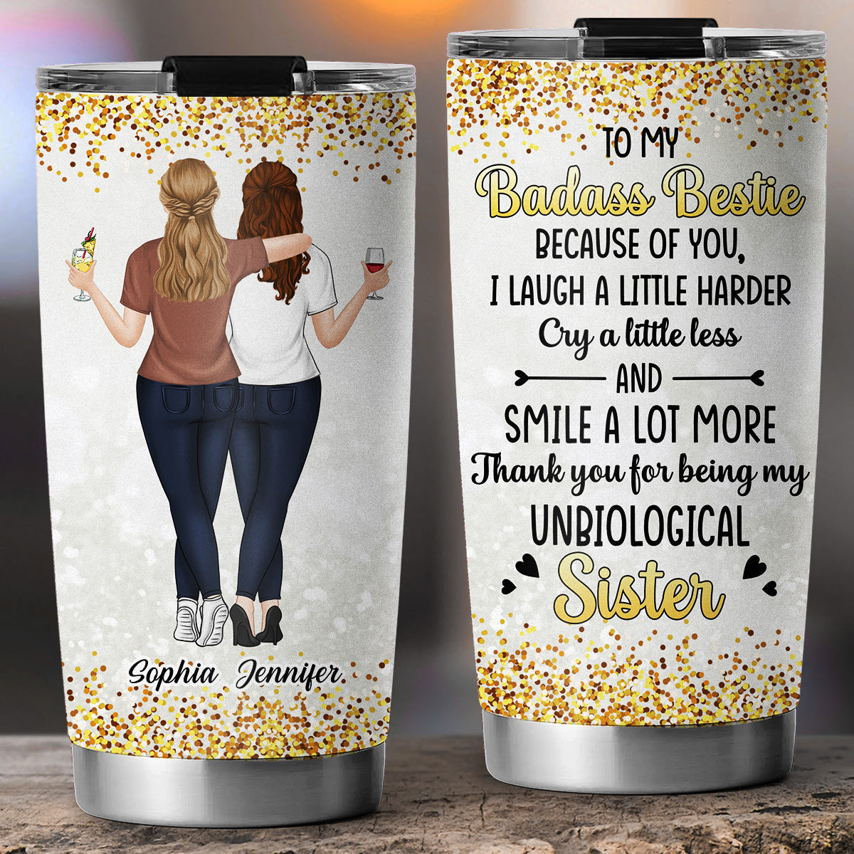 To My Badass Sister - Personalized Custom Tumbler