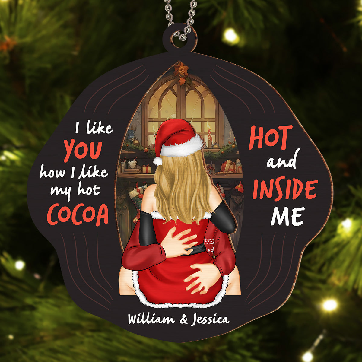 I Like My Hot Cocoa - Personalized Custom Suncatcher Ornament