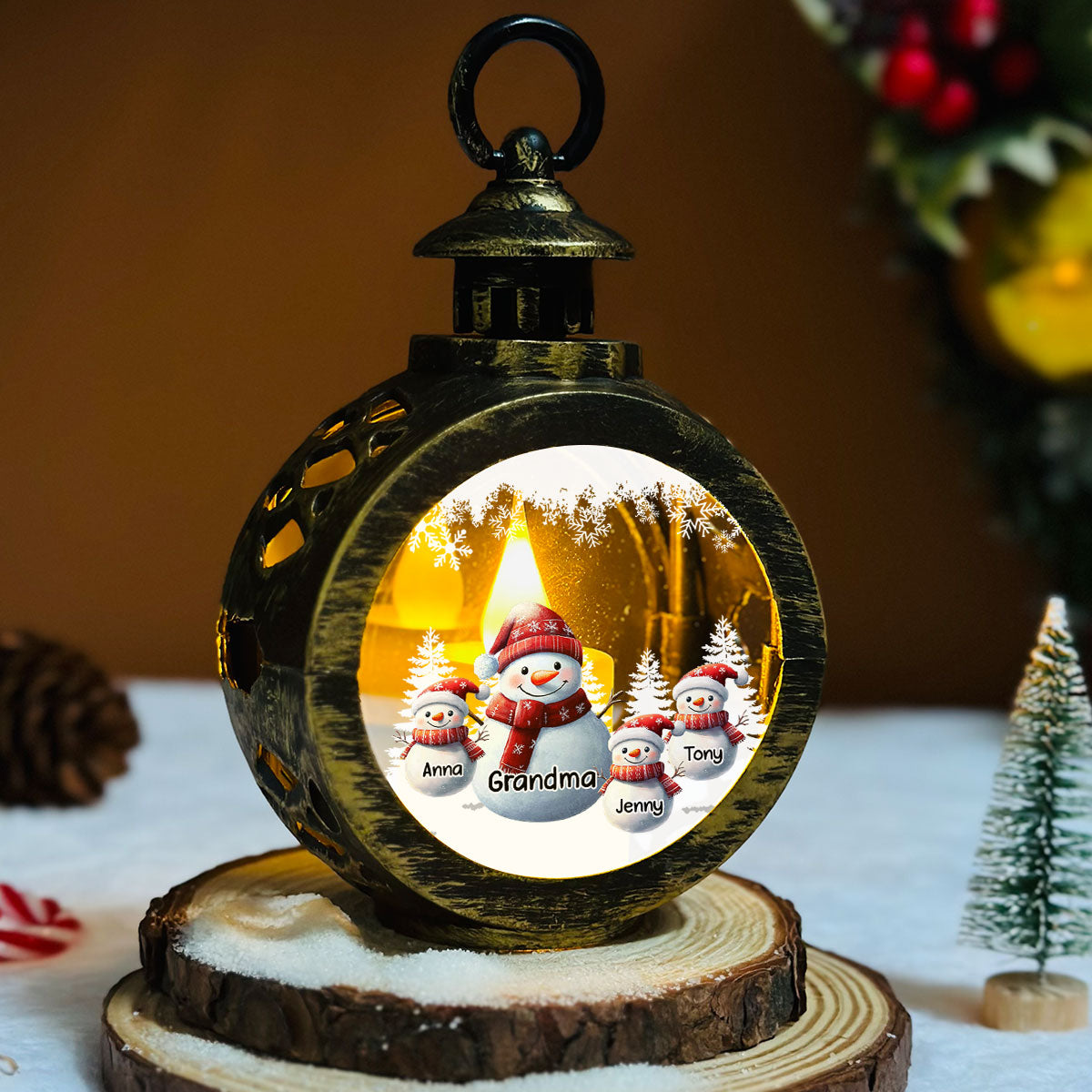 My Fav People Call Me Grandma - Personalized Custom Christmas Lantern