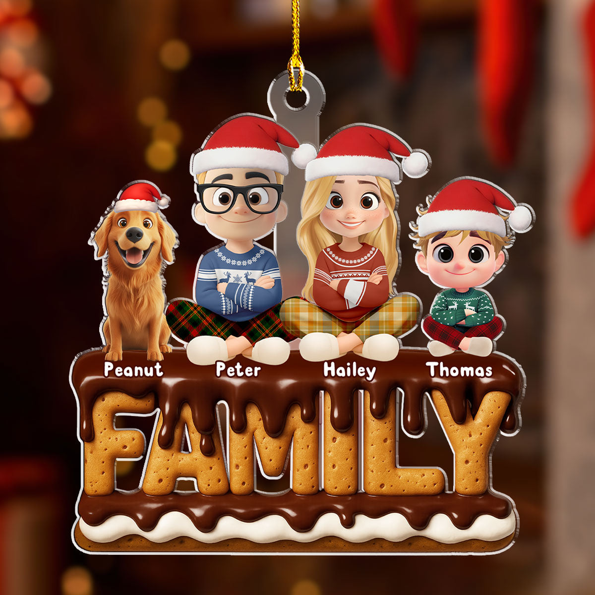 Family Christmas 2025 - Personalized Custom Acrylic Ornament 