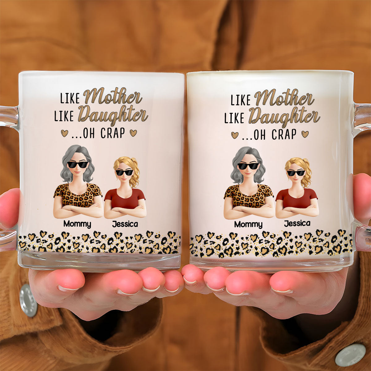 Like Mother Like Daughter - Personalized Custom Glass Mug