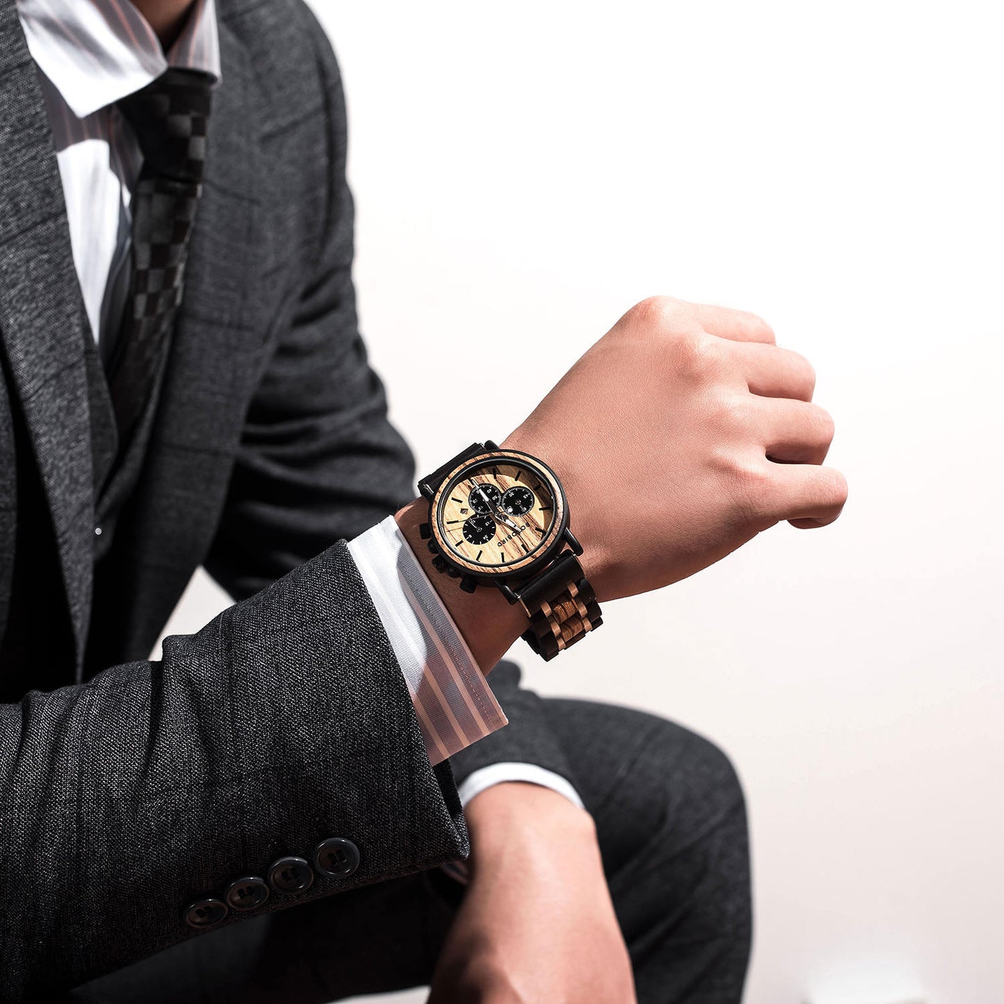 Think Of Me With Every Passing Moment  - Personalized Engraved Wooden Watches GP009