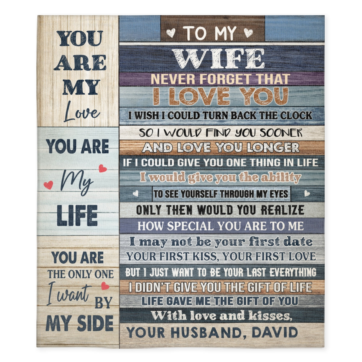 To My Wife - Personalized Custom Fleece Blanket