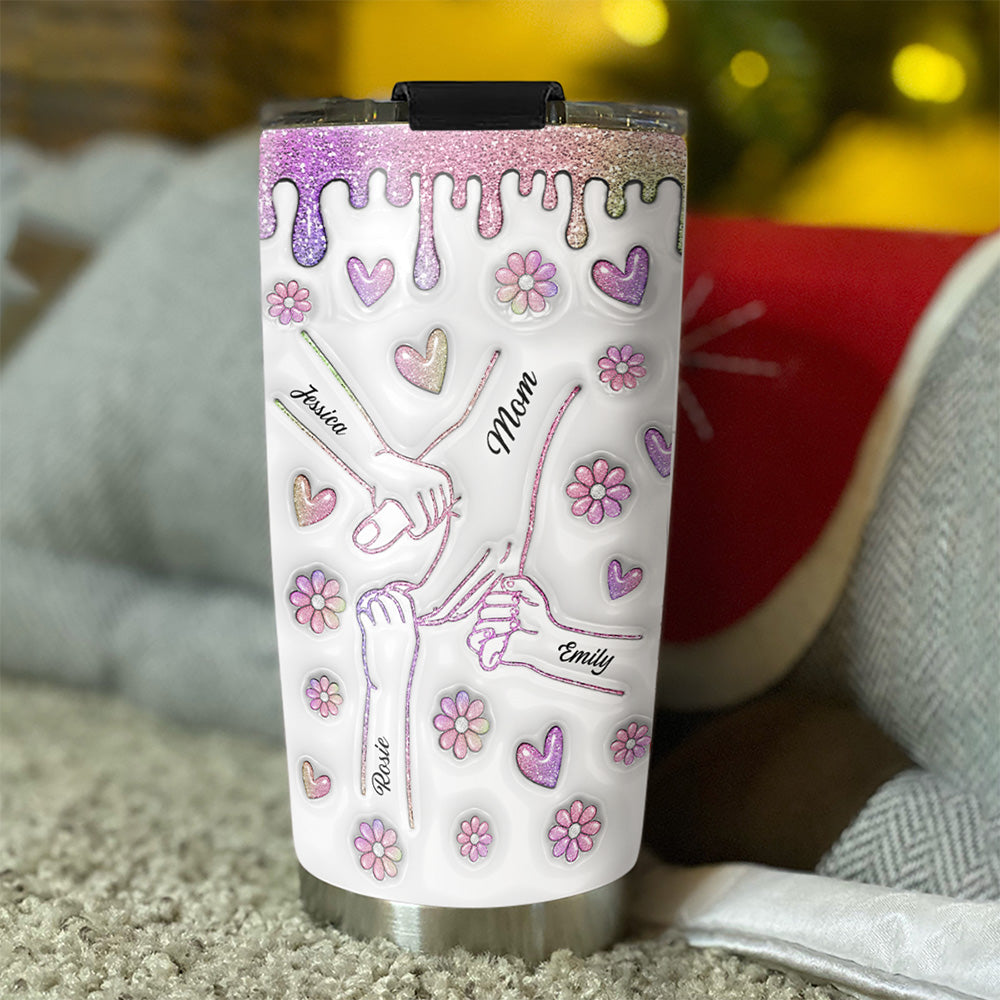 Hold Our Hands And Our Hearts - Personalized Custom 3D Inflated Effect Tumbler