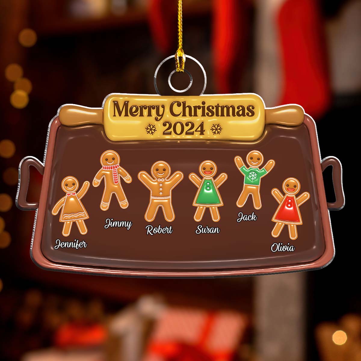 Gingerbread Christmas - Personalized Custom 3D Inflated Effect Acrylic Ornament
