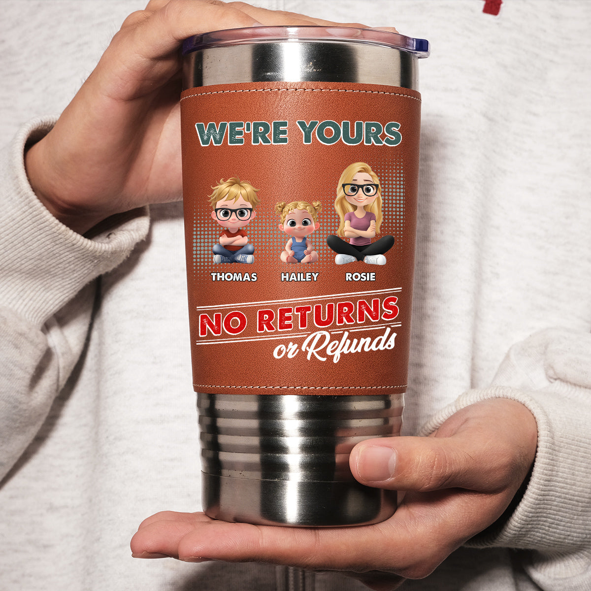 No Refund -  Personalized Custom Leather Tumbler