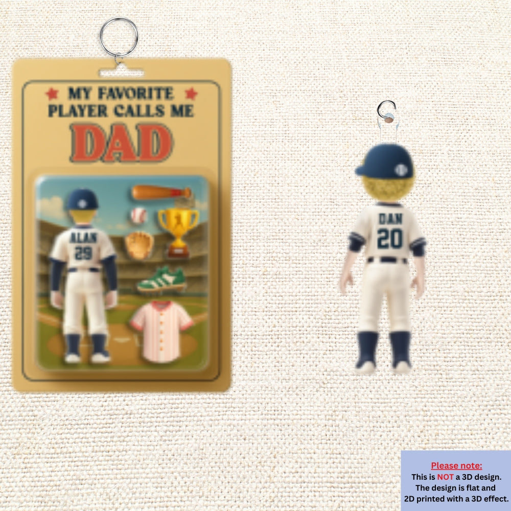 My Favorite Player Calls Me Dad - Personalized Acrylic Tag Keychain