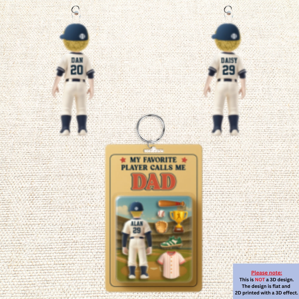 My Favorite Player Calls Me Dad - Personalized Acrylic Tag Keychain