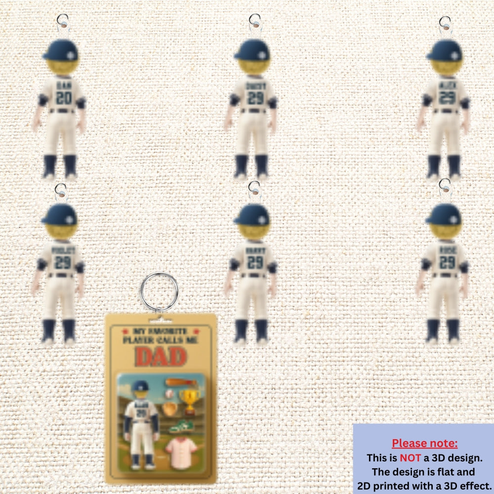 My Favorite Player Calls Me Dad - Personalized Acrylic Tag Keychain