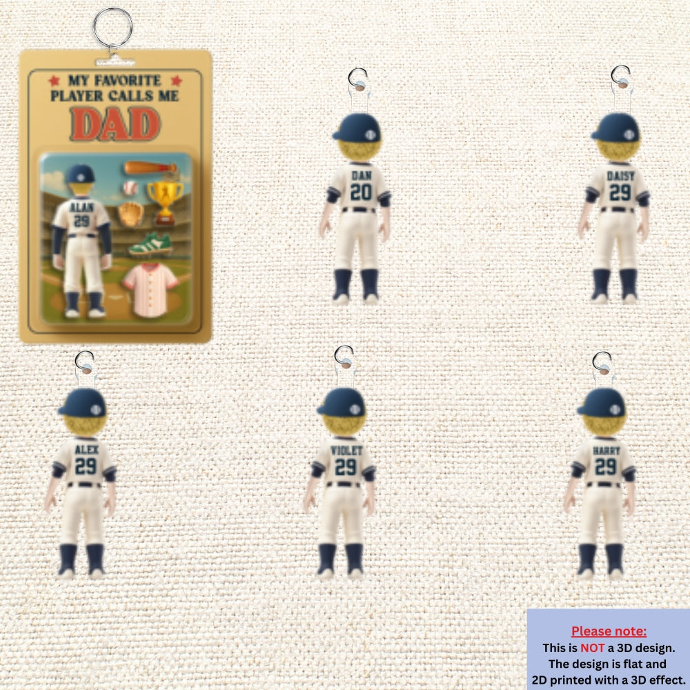 My Favorite Player Calls Me Dad - Personalized Acrylic Tag Keychain