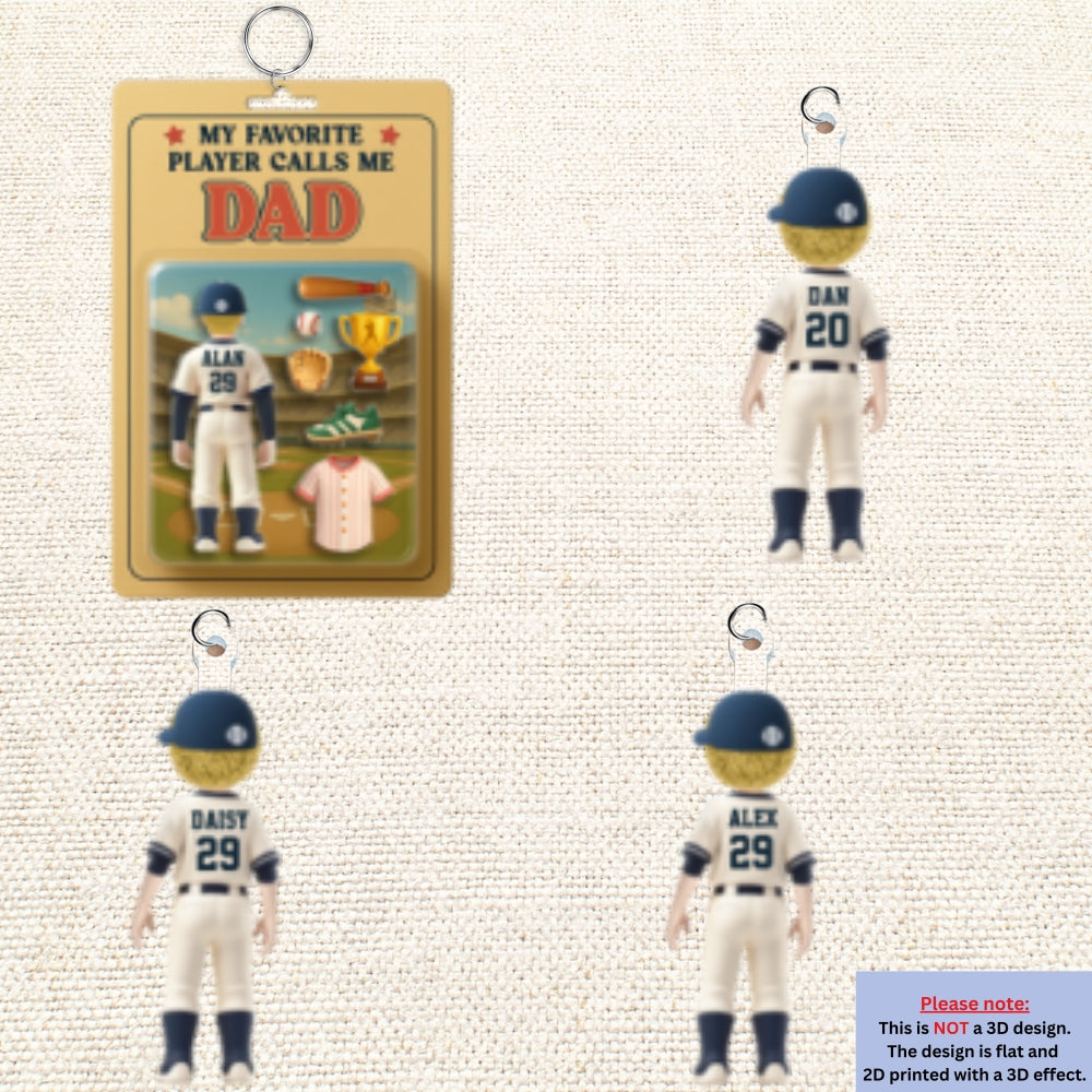 My Favorite Player Calls Me Dad - Personalized Acrylic Tag Keychain