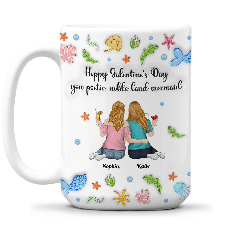 You Poetic Noble Land Mermaid - Personalized Custom 3D Inflated Effect Coffee Mug