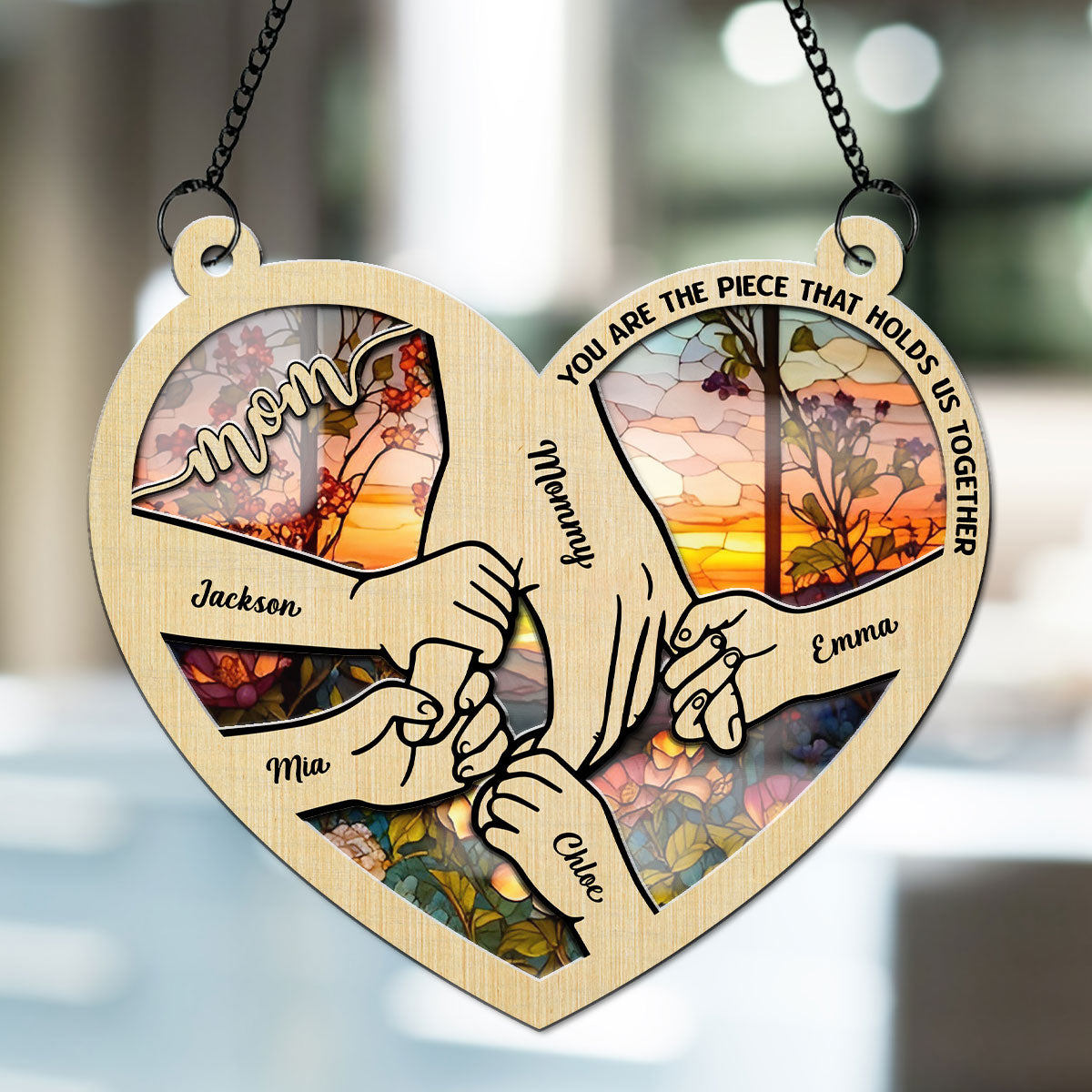 Holding Hands - Personalized Custom Suncatcher