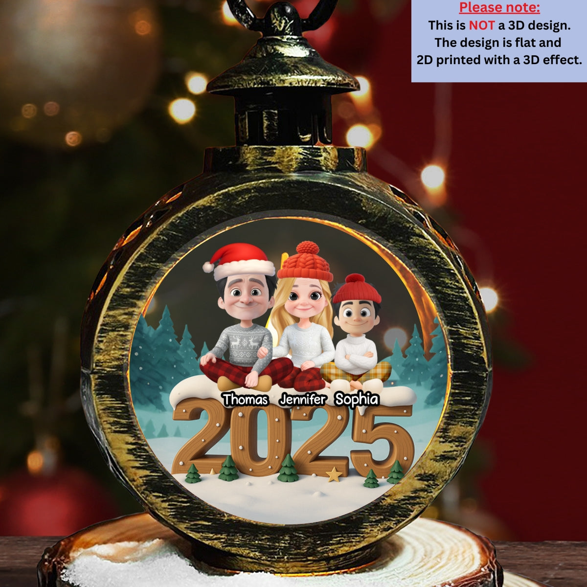 As A Family Now Onwards - Personalized Custom 3D Effect Christmas Lantern