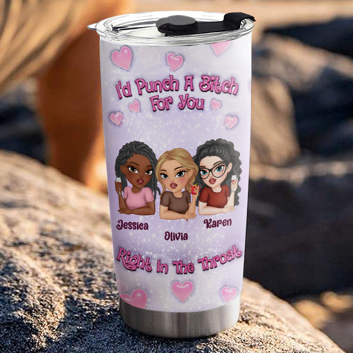 Bestie Together - Personalized Custom 3D Inflated Effect Tumbler