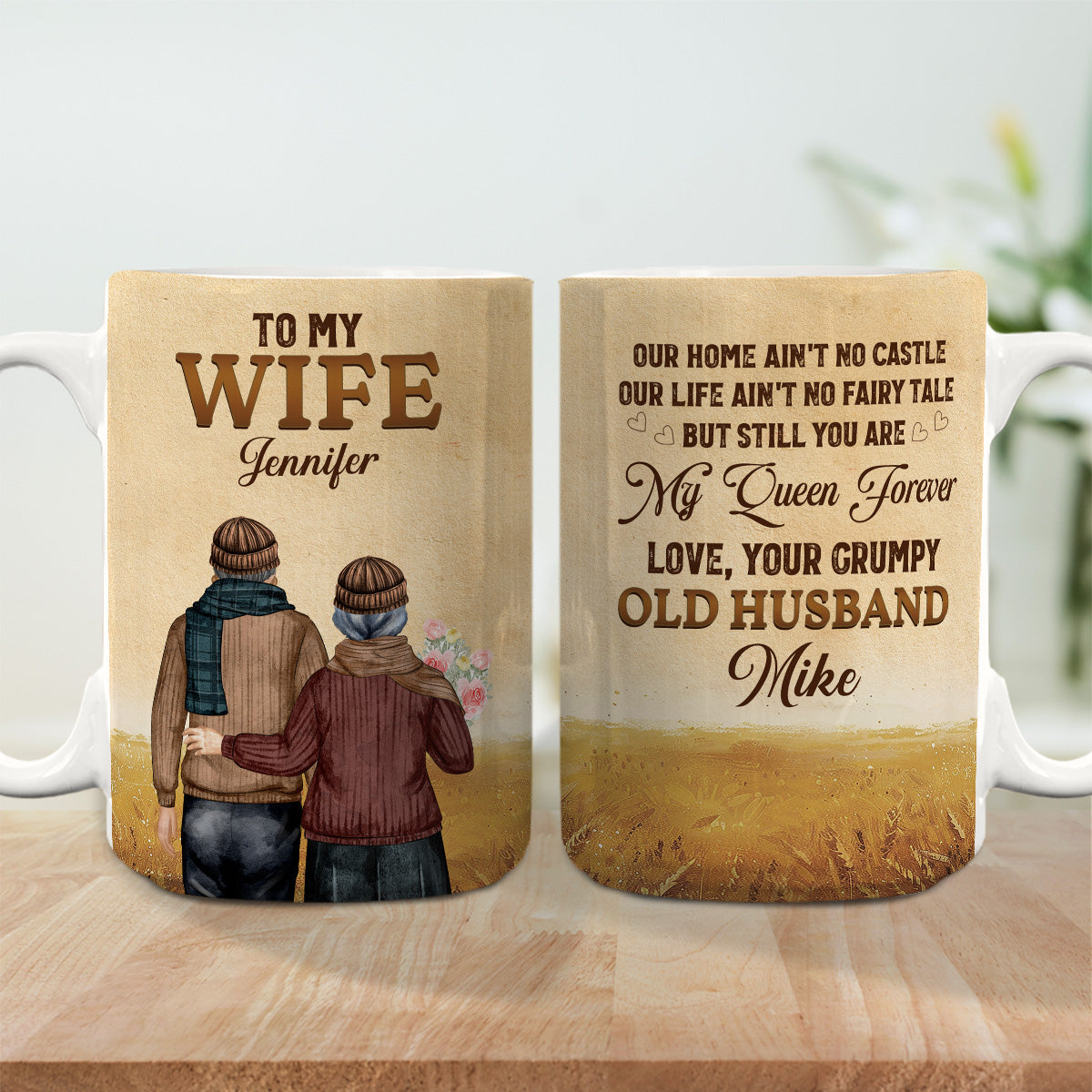 To My Wife You Are My Queen Forever - Personalized Custom Coffee Mug