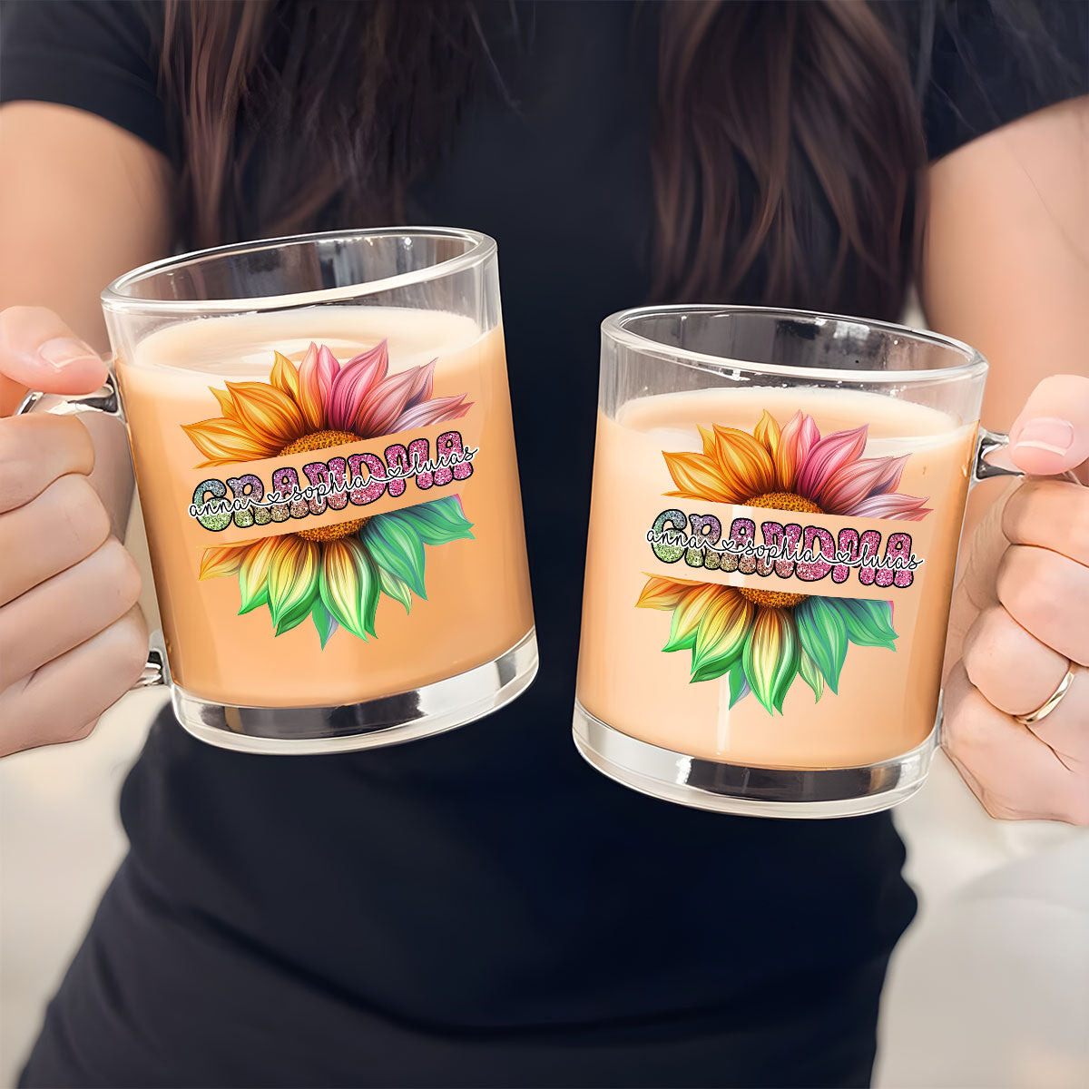 Nana We Always Love You - Personalized Custom Glass Mug